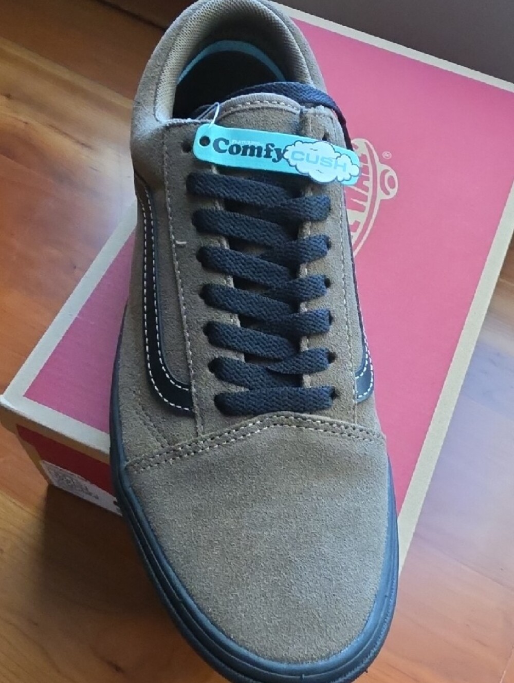 Men's Vans ComfyCush Low-Top Sneakers - Brown with Black Trim - Picture 4 of 6